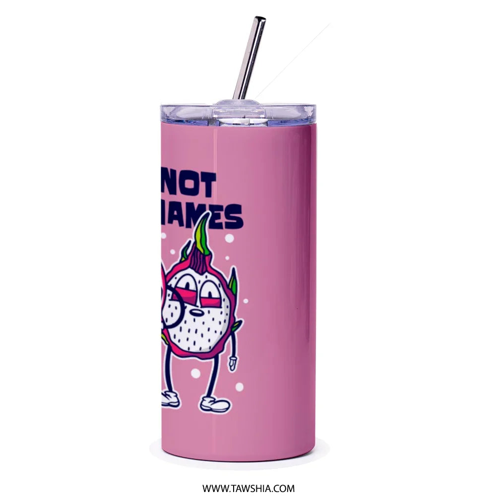 Funny Dragon Fruit Character Pink Tumbler product type