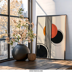 Abstract Geometric Wall Art, Modern Print, Circle and Line Art, Mid Century Modern Decor, Home Decor, Office Art - Tawshia