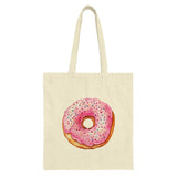 Sprinkled Donut Tote Bag, Sweet Treat Bag, Pink Donut, Food Lover Bag, Fun Tote, Casual Bag, Everyday Tote, Unique Design, Cute Bag - Tawshia