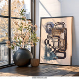Abstract Shapes Wall Art, Geometric Lines Print, Modern Art Poster, Unique Home Decor, Contemporary Wall Hanging, Living Room Art - Tawshia