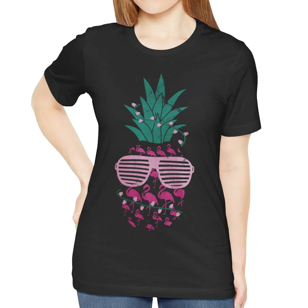 Cool Pineapple Design with Flamingos Graphic product type