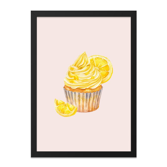 Lemon Cupcake Wall Art, Watercolor Food Print, Kitchen Decor, Bakery Wall Decor, Dessert Painting, Cute Cupcake Art Print, Sweet Treat Art - Tawshia