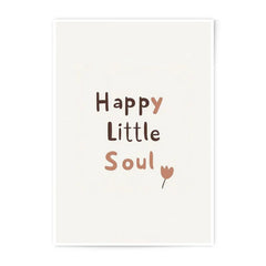 Happy Little Soul Photographic Print, Cute Wall Art, Nursery Decor, Inspirational Quote, Minimalist Art, Childrens Room, Boho Print - Tawshia