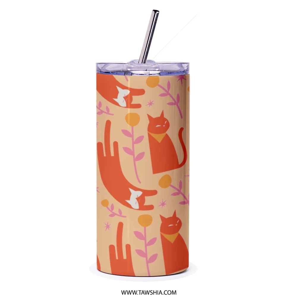 Colorful Cat Patterned Tumbler Drinkware product