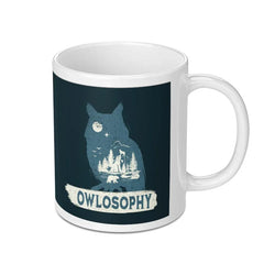 Owl Illustration Blue Design Ceramic Mug product