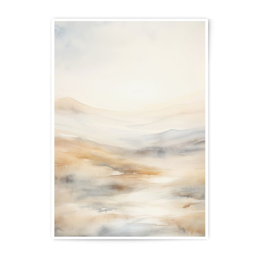 Abstract Landscape Photographic Print, Watercolor Mountain Art, Neutral Wall Decor, Modern Home Art, Large Wall Art Print - Tawshia