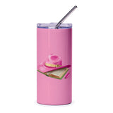 Pink Sorority Tumbler, Diva Hat and Book Tumbler, Sisterhood Gift, Divine Nine, Birthday Gift, Gift for Graduate, Pink and Green - Tawshia