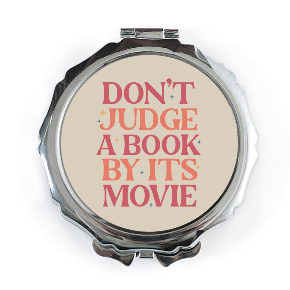 Book Lover Mirror, Don't Judge Quote, Novelty Mirror, Funny Mirror, Gift For Reader, Unique Mirror, Retro Design, Compact Mirror - Tawshia