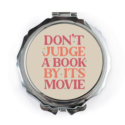 Book Lover Mirror, Don't Judge Quote, Novelty Mirror, Funny Mirror, Gift For Reader, Unique Mirror, Retro Design, Compact Mirror - Tawshia