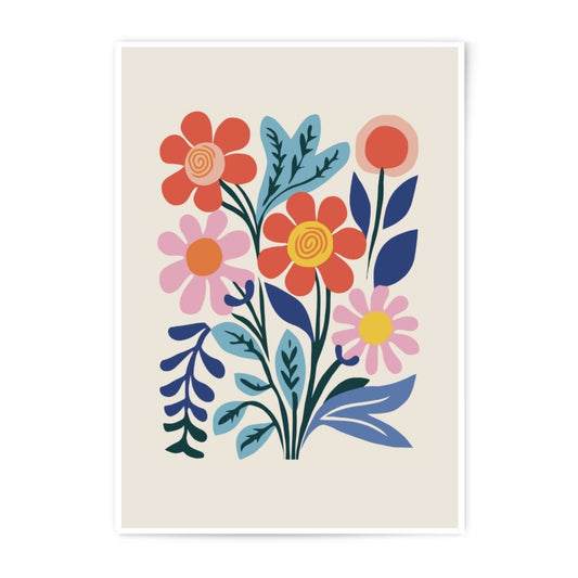 Floral Photographic Print, Flower Art Print, Botanical Wall Art, Colorful Flower Illustration, Home Decor Art Print - Tawshia