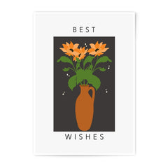 Best Wishes Photographic Print, Sunflower Art, Vase Illustration, Floral Decor, Modern Wall Art, Printable Art, Gift Idea, Home Decor - Tawshia