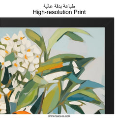 Orange Blossom Still Life, Kitchen Wall Art, Floral Art Print, Modern Botanical Art, Orange Fruit Art, Vibrant Wall Decor, Home Decor - Tawshia