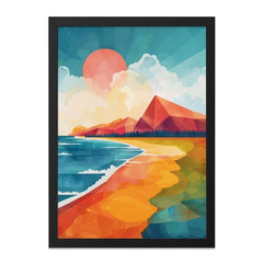 Beach Landscape Wall Art, Coastal Scenery Print, Modern Home Decor, Abstract Seascape Painting, Sunset Ocean View, Nature Artwork - Tawshia
