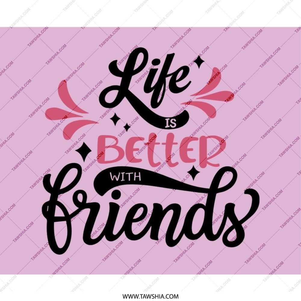 Life Is Better With Friends Mouse Pad, Cute Office Decor, Friendship Gift Idea, Fun Work Accessory, Pink Mousepad, Motivational Quote - Tawshia
