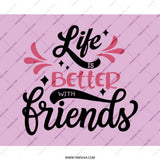 Life Is Better With Friends Mouse Pad, Cute Office Decor, Friendship Gift Idea, Fun Work Accessory, Pink Mousepad, Motivational Quote - Tawshia