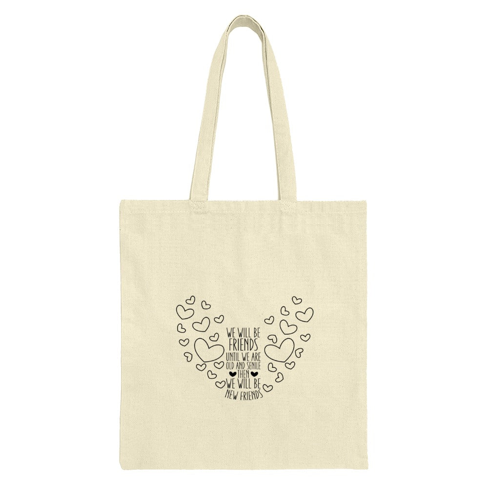 Friendship Heart Tote Bag, Best Friend Gift, Friends Forever Shopping Bag, Sentimental Present, Tote Bag for Her, We Will Be Friends - Tawshia