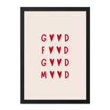 Good Food Good Mood Wall Art, Heart Decor, Motivational Wall Art, Positive Vibes Print, Trendy Wall Decor, Inspirational Home Decor - Tawshia