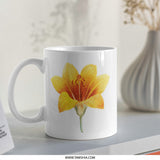Yellow Tiger Lily Mug, Floral Mug, Flower Coffee Mug, Botanical Mug, Unique Gift Idea, Vintage Lily Art, Nature Lover Gift, Tea Cup - Tawshia