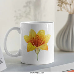 Yellow Tiger Lily Mug, Floral Mug, Flower Coffee Mug, Botanical Mug, Unique Gift Idea, Vintage Lily Art, Nature Lover Gift, Tea Cup - Tawshia