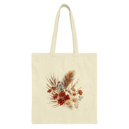 Floral Bouquet Tote Bag, Botanical Design Bag, Elegant Flower Print, Everyday Bag, Stylish Handbag, Gift Idea, Boho Chic Tote (138) - Tawshia