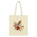 Floral Bouquet Tote Bag, Botanical Design Bag, Elegant Flower Print, Everyday Bag, Stylish Handbag, Gift Idea, Boho Chic Tote (138) - Tawshia