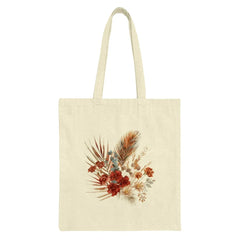 Floral Bouquet Tote Bag, Botanical Design Bag, Elegant Flower Print, Everyday Bag, Stylish Handbag, Gift Idea, Boho Chic Tote (138) - Tawshia