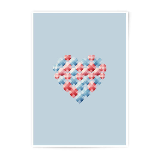 Geometric Heart Photographic Prints, Love Art Print, Modern Home Decor, Valentine's Day Gift, Minimalist Art, Nursery Art Prints - Tawshia