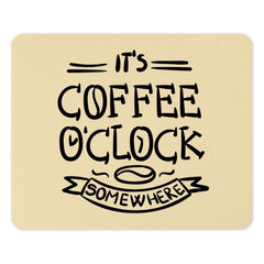 Coffee O Clock Mouse Pad, Funny Office Decor, Coffee Lover Gift, Unique Computer Accessory, Desk Mat, Work From Home Essential - Tawshia