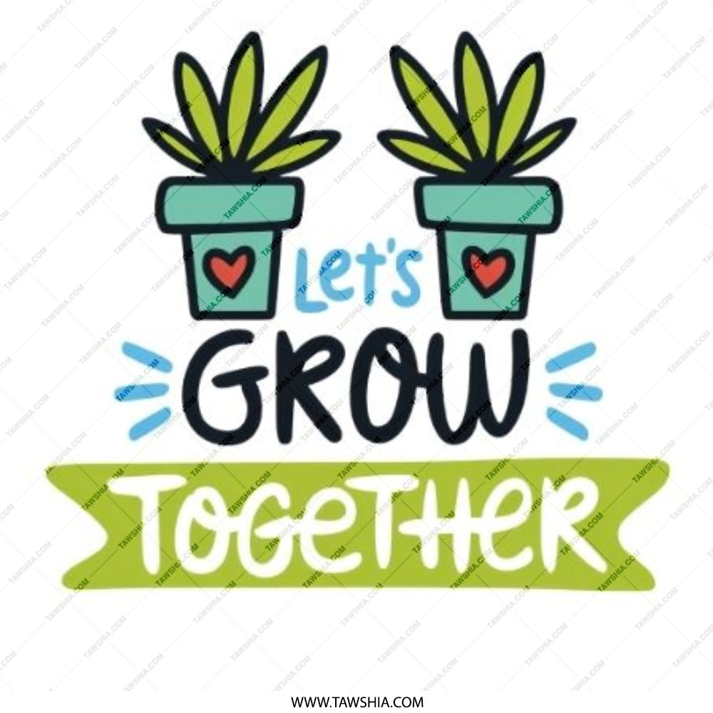 Lets Grow Together Pinback Button, Gardening Button, Motivational Pin, Encouragement Gift, Plant Lover Pin, Positive Message Pin - Tawshia