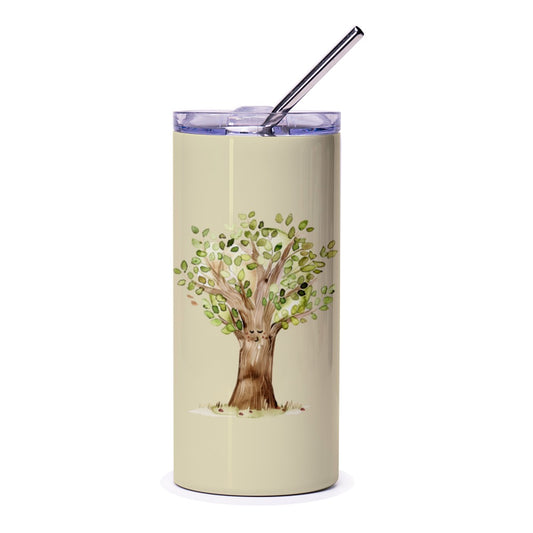 Smiling Tree Tumbler, Nature Tumbler, Cute Tree Design, Unique Tumbler, Everyday Tumbler, Gift Ideas, Travel Tumbler, Drinkware - Tawshia