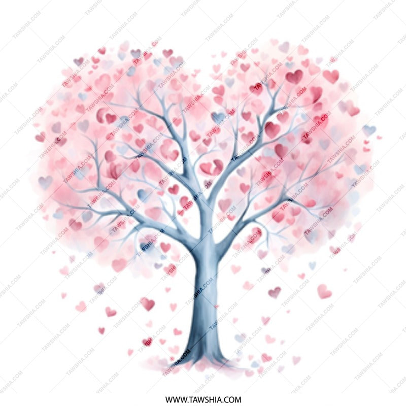 Heart Tree Mug, Love Tree Gift, Valentines Gift, Romantic Mug, Heart Mug, Anniversary Mug, Unique Coffee Mug, Watercolor Mug - Tawshia