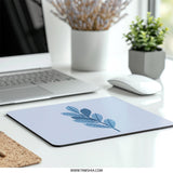 Blue Leaves Mouse Pad, Botanical Mousepad, Leaf Design, Office Decor, Desk Accessory, Computer Mouse Mat, Nature Inspired Gift - Tawshia