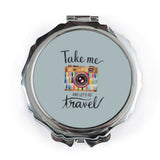 Travel Pocket Mirror, Camera Art Gift, Wanderlust Mirror, Take Me Travel Pocket Mirror, Photography Lover Gift, Cute Mirror - Tawshia