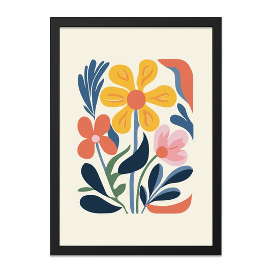 Floral Wall Art Print, Colorful Flower Art, Abstract Botanical Decor, Modern Art Print, Home Decor, Wall Art for Living Room, Trendy Art - Tawshia