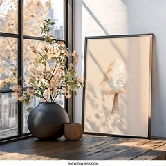 Beige Tree Wall Art, Minimalist Tree Decor, Simple Nursery Art, Neutral Tone Print, Botanical Art Print, Modern Home Decor Wall Art - Tawshia