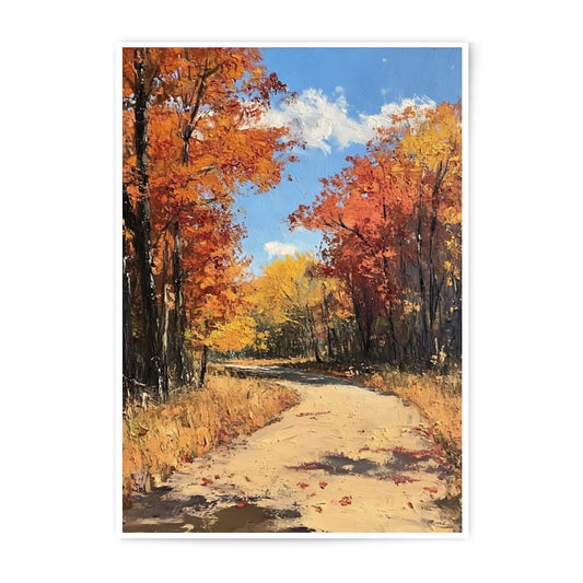 Autumn Road Photographic Print, Fall Landscape Art, Colorful Leaves, Forest Scene, Nature Photo, Wall Decor, Home Decor, Gift Idea - Tawshia