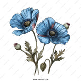 Blue Poppy Mug, Floral Coffee Mug, Flower Mug, Botanical Mug, Gift Mug, Floral Gift, Flower Gift, Nature Mug, Plant Mug, Gift for Her - Tawshia