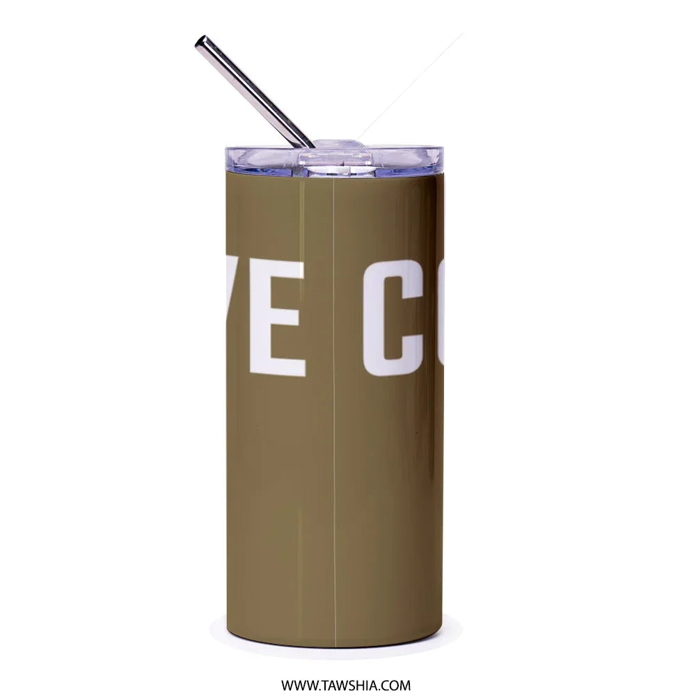 Olive Colored Tumbler with Straw Drinkware product type