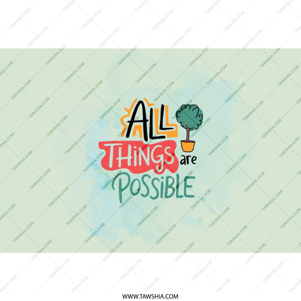 All Things Are Possible Tumbler, Inspirational Quote Cup, Positive Affirmation Tumbler, Motivational Gift, Encouragement Drinkware - Tawshia