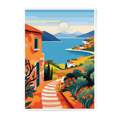 Coastal Italy Photographic Print, Mediterranean Sea Art, Italian Village Scene, Travel Poster, Wall Art Decor - Tawshia