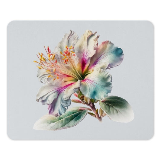 Floral Mouse Pad, Hibiscus Flower Art, Colorful Desk Decor, Botanical Computer Accessory, Elegant Office Gift, Unique Workstation Idea - Tawshia