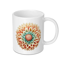 Dahlia Flower Mug, Floral Mug, Garden Mug, Colorful Mug, Gift for Her, Spring Mug, Coffee Lover Gift, Tea Cup, Unique Mug, Pretty Mug - Tawshia