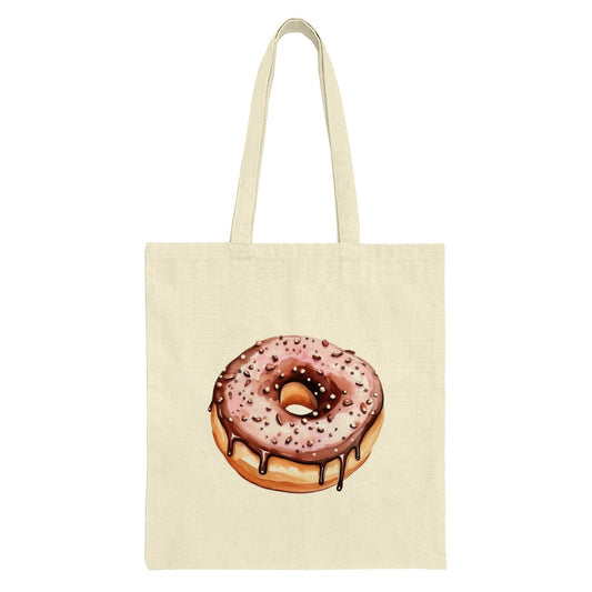 Sprinkled Donut Tote Bag, Foodie Bag, Cute Pastry Bag, Sweet Treat, Donut Lover Gift, Unique Tote, Everyday Bag, Reusable Grocery Bag - Tawshia