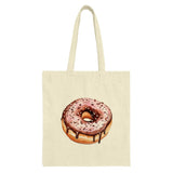 Sprinkled Donut Tote Bag, Foodie Bag, Cute Pastry Bag, Sweet Treat, Donut Lover Gift, Unique Tote, Everyday Bag, Reusable Grocery Bag - Tawshia