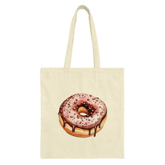 Sprinkled Donut Tote Bag, Foodie Bag, Cute Pastry Bag, Sweet Treat, Donut Lover Gift, Unique Tote, Everyday Bag, Reusable Grocery Bag - Tawshia