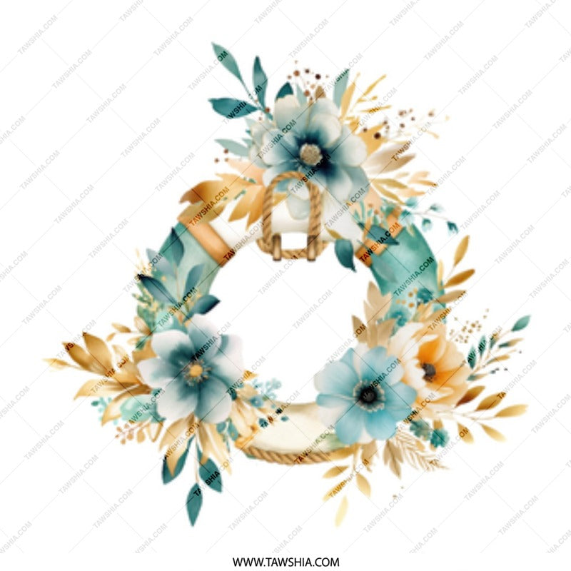 Floral Wreath Mug, Nautical Decor, Beachy Coffee Mug, Summer Gift, Coastal Design Mug, Unique Gifts, Decorative Mugs, Flower Pattern, Mugs - Tawshia
