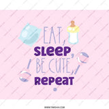 Eat Sleep Be Cute Repeat Mouse Pad, Baby Mousepad, Nursery Decor, Adorable Mouse Pad, Office Decor, Gift Idea - Tawshia