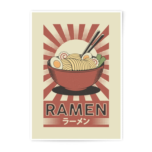 Ramen Photographic Print, Japanese Food Art, Retro Noodle Bowl, Kitchen Decor, Restaurant Wall Art, Unique Foodie Gift - Tawshia