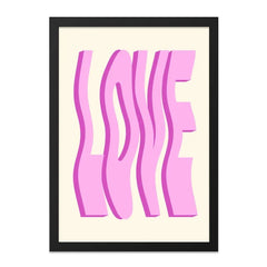 Pink Love Wall Art, Trendy Home Decor, Modern Art Print, Minimalist Poster, Aesthetic Room Decor, Gift Idea, Framed Art, Love Print - Tawshia
