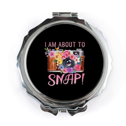 Floral Camera Pocket Mirror, Photographer Gift, I Am About To Snap Mirror, Cute Photography Accessories, Camera Lover Gift, Compact Mirror - Tawshia